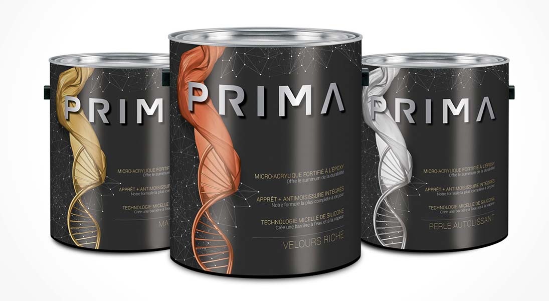 Peinture Prima Denalt - conception design graphisme laval emballage packaging energik