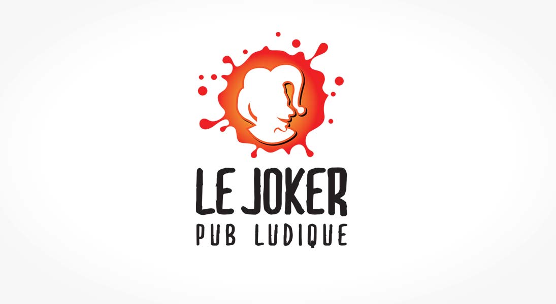 logo Le joker - pub board game bar logo stationery conception design graphism laval energik