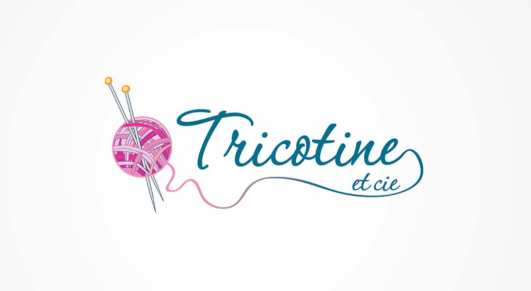 logo Tricotine - knitting course and material logo stationery conception design graphism laval energik