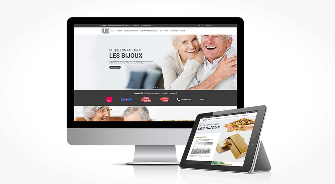 Bijoux LK - web site responsive conception design graphisme laval energik